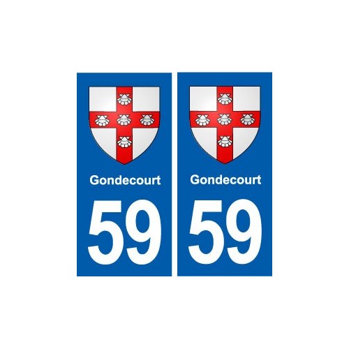 59 Gondecourt blason autocollant plaque stickers ville