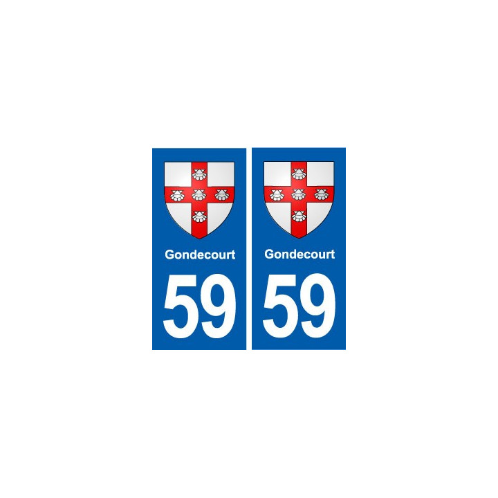 59 Gondecourt blason autocollant plaque stickers ville