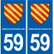 59 Hallennes-lez-Haubourdin blason autocollant plaque stickers ville