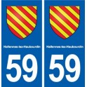 59 Hallennes-lez-Haubourdin blason autocollant plaque stickers ville