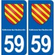59 Hallennes-lez-Haubourdin blason autocollant plaque stickers ville