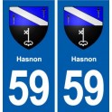 59 Hasnon blason autocollant plaque stickers ville