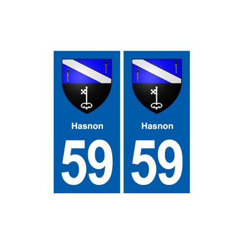59 Hasnon blason autocollant plaque stickers ville