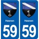 59 Hasnon blason autocollant plaque stickers ville