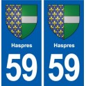 59 Haspres blason autocollant plaque stickers ville