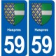 59 Haspres blason autocollant plaque stickers ville