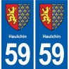 59 Haulchin blason autocollant plaque stickers ville