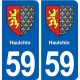 59 Haulchin blason autocollant plaque stickers ville