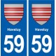 59 Haveluy blason autocollant plaque stickers ville