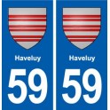 59 Haveluy blason autocollant plaque stickers ville