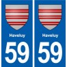 59 Haveluy blason autocollant plaque stickers ville