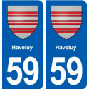 59 Haveluy blason autocollant plaque stickers ville