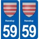 59 Haveluy blason autocollant plaque stickers ville