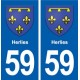 59 Herlies blason autocollant plaque stickers ville