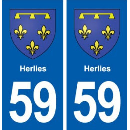 59 Herlies blason autocollant plaque stickers ville