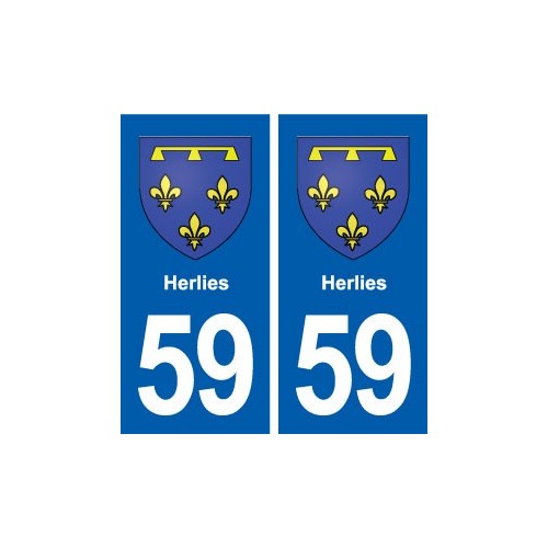 59 Herlies blason autocollant plaque stickers ville
