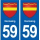 59 Hornaing blason autocollant plaque stickers ville