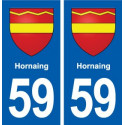 59 Hornaing blason autocollant plaque stickers ville