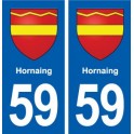 59 Hornaing blason autocollant plaque stickers ville