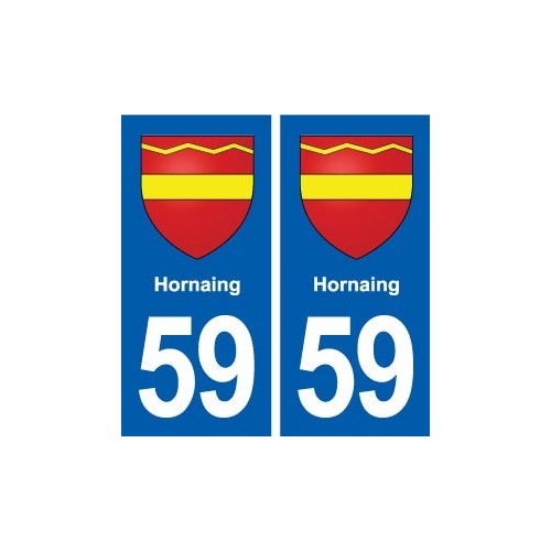 59 Hornaing blason autocollant plaque stickers ville