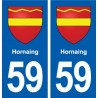 59 Hornaing blason autocollant plaque stickers ville