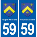 59 Houplin-Ancoisne blason autocollant plaque stickers ville