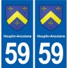 59 Houplin-Ancoisne blason autocollant plaque stickers ville