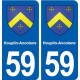 59 Houplin-Ancoisne blason autocollant plaque stickers ville