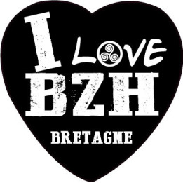 Autocollant I love BZH Breton Breizh Bretagne sticker