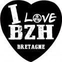 Autocollant I love BZH Breton Breizh Bretagne sticker