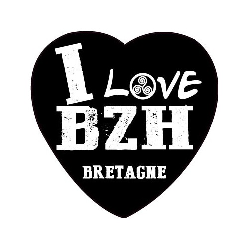 Autocollant I love BZH Breton Breizh Bretagne sticker