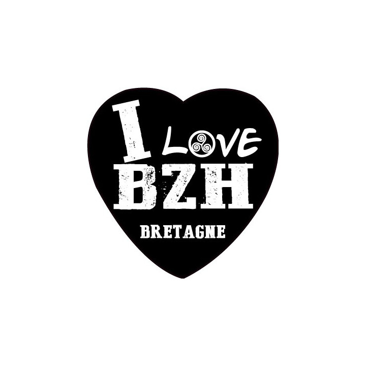Autocollant I love BZH Breton Breizh Bretagne sticker