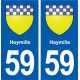 59 Hoymille blason autocollant plaque stickers ville