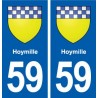 59 Hoymille blason autocollant plaque stickers ville