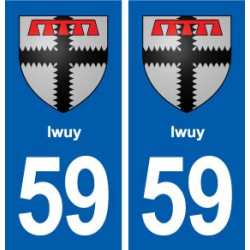 59 Iwuy blason autocollant plaque stickers ville