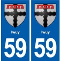 59 Iwuy blason autocollant plaque stickers ville