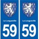 59 La Longueville blason autocollant plaque stickers ville
