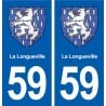 59 La Longueville blason autocollant plaque stickers ville