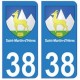 38 isere blason autocollant plaque