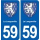 59 La Longueville blason autocollant plaque stickers ville