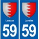 59 Landas blason autocollant plaque stickers ville