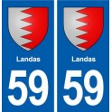 59 Landas escudo de armas de la etiqueta engomada de la placa de pegatinas de la ciudad