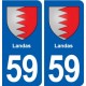 59 Landas blason autocollant plaque stickers ville