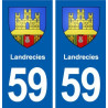 59 Landrecies blason autocollant plaque stickers ville