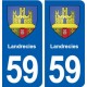 59 Landrecies blason autocollant plaque stickers ville