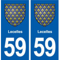 59 Lecelles blason autocollant plaque stickers ville