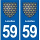 59 Lecelles blason autocollant plaque stickers ville
