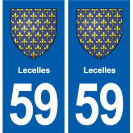 59 Lecelles blason autocollant plaque stickers ville
