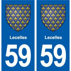 59 Lecelles blason autocollant plaque stickers ville