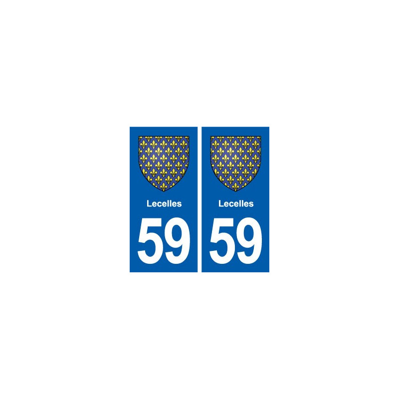 59 Lecelles blason autocollant plaque stickers ville